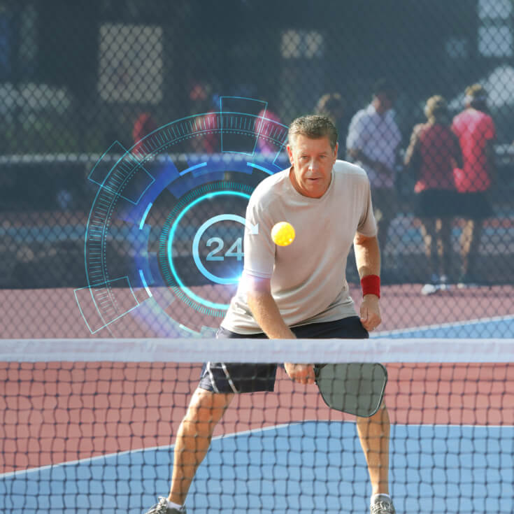Man playing pickleball